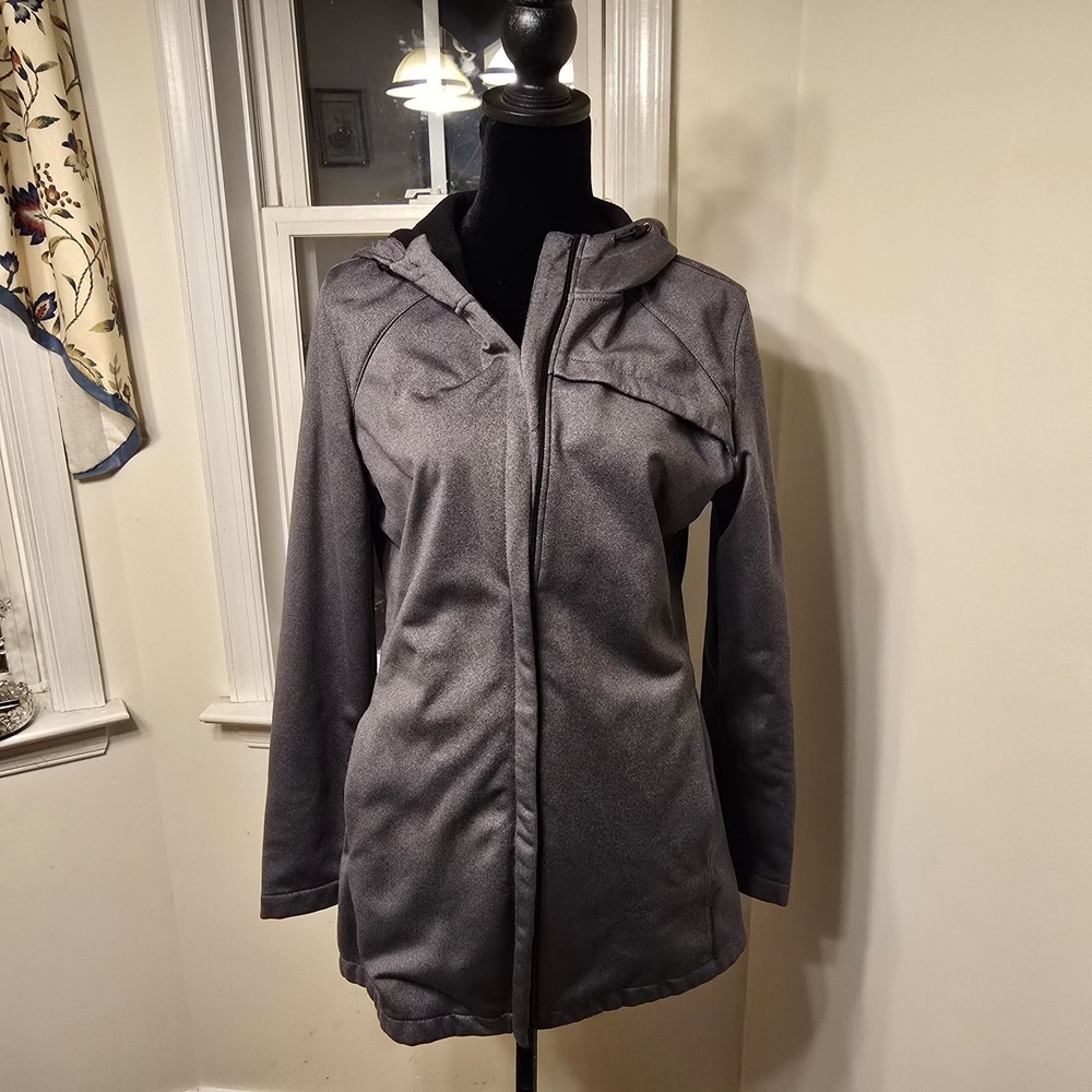 Bass‎ Pro Natural Reflections Size M Jacket Gray Rain Coat Zipper Pockets Hooded